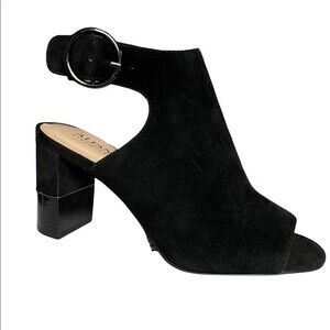 NIB ALFANI Women’s Floriss Ink Black Suede Step 'N Flex Peep Toe Shooties Size 7